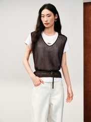 Women's Casual Detachable-Sleeve Knit Top