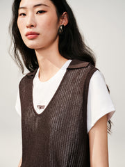 Women's Casual Detachable-Sleeve Knit Top