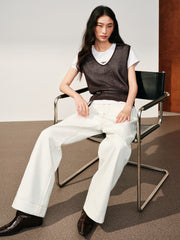 Women's Casual Detachable-Sleeve Knit Top