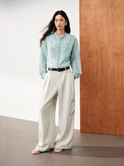 Women's Casual Short Shirt-Style Stand-Collar Jacket