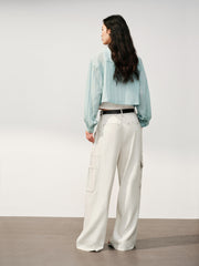 Women's Casual Short Shirt-Style Stand-Collar Jacket