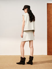 Women's Cargo Structured Shoulder Vest with Scarf Detail