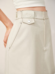 Women's Cargo High-Waisted A-Line Skirt