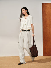 Women's Chanel-Style Short-Sleeve Cardigan