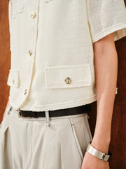 Women's Chanel-Style Short-Sleeve Cardigan