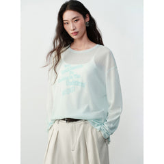 Women's Casual Gradient Letter-Print Cover-Up