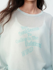 Women's Casual Gradient Letter-Print Cover-Up