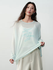 Women's Casual Gradient Letter-Print Cover-Up