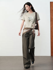 Women's Casual Embroidered Short-Sleeve T-shirt