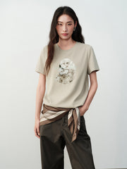 Women's Casual Embroidered Short-Sleeve T-shirt