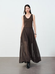 Women's Elegant Paneled Pleated Dress