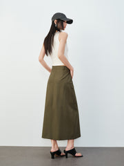 Women's Casual Lustrous High-Waist Cargo Skirt