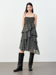 Women's Elegant Camisole Ruffle Tiered Dress