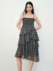 Women's Elegant Camisole Ruffle Tiered Dress