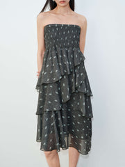 Women's Elegant Camisole Ruffle Tiered Dress