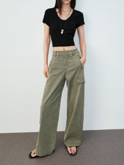 Women's Casual Straight-Leg Cargo Jeans