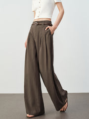 Women's Casual Straight-Wide Leg Tencel Pants