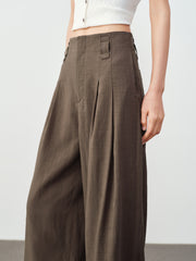Women's Casual Straight-Wide Leg Tencel Pants