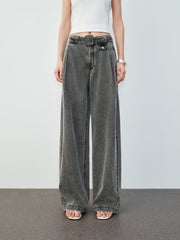 Women's Casual High-Waist Wide-Leg Lyocell Jeans