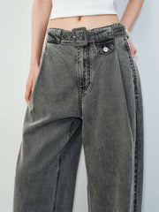 Women's Casual High-Waist Wide-Leg Lyocell Jeans