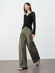 Women's Casual Cargo-Style Curved-Leg Pants