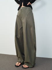 Women's Casual Cargo-Style Curved-Leg Pants