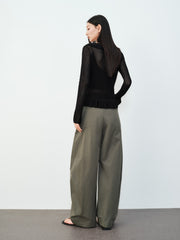 Women's Casual Cargo-Style Curved-Leg Pants