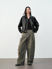 Women's Casual Cargo-Style Curved-Leg Pants