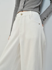 Women's Casual High-Waist Cropped Curved-Leg Jeans