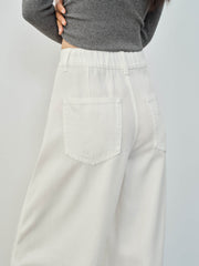 Women's Casual High-Waist Cropped Curved-Leg Jeans