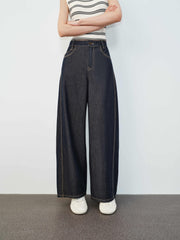 Women's Casual High-Waist Cropped Curved-Leg Jeans