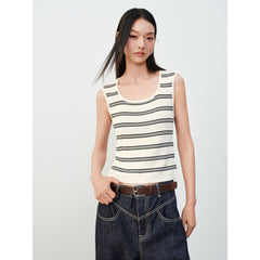 Women's Casual Striped Knit Tank Top