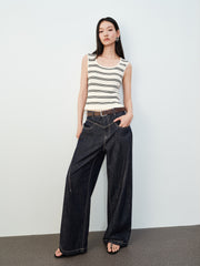 Women's Casual Striped Knit Tank Top