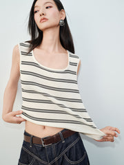 Women's Casual Striped Knit Tank Top