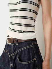 Women's Casual Striped Knit Tank Top