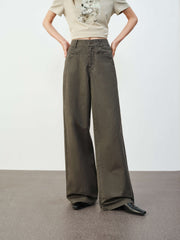 Women's Casual Wide-Leg Straight Jeans