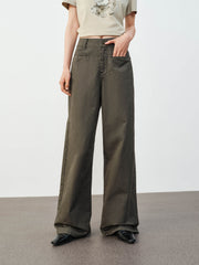 Women's Casual Wide-Leg Straight Jeans