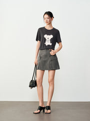 Women's Cargo-Style Denim Skirt