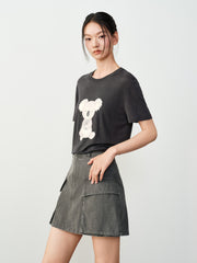 Women's Cargo-Style Denim Skirt