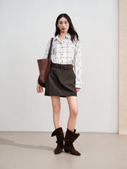 Women's Casual Commuter High-Waist A-Line Skirt
