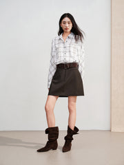Women's Casual Commuter High-Waist A-Line Skirt