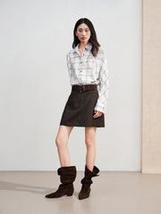Women's Casual Commuter High-Waist A-Line Skirt