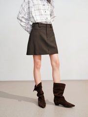 Women's Casual Commuter High-Waist A-Line Skirt