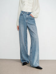 Women's Casual Sparkle Meteor Wide-Leg Jeans