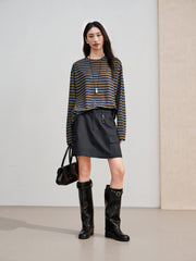 Women's Casual Striped Long-Sleeve Cover-Up