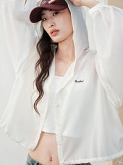 Women's Casual Pearlescent Hooded Shacket