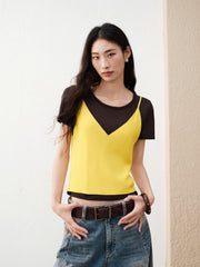 Women's Caramel Tencel-Mix Tee & Bottoms Set