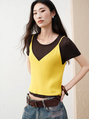 Women's Caramel Tencel-Mix Tee & Bottoms Set