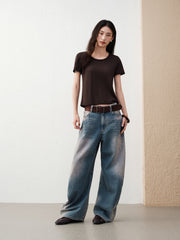 Women's Caramel Tencel-Mix Tee & Bottoms Set