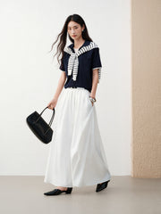 Women's Casual Faux-Layer Knit Short-Sleeve Top